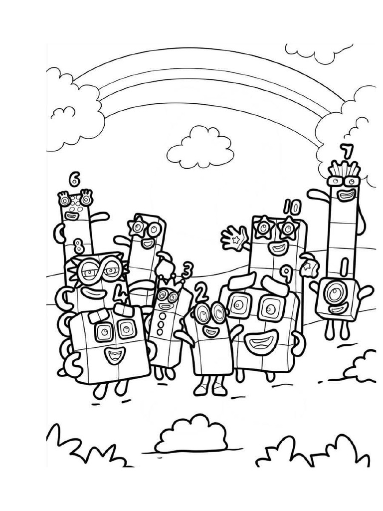 Print colouring block number pdf
