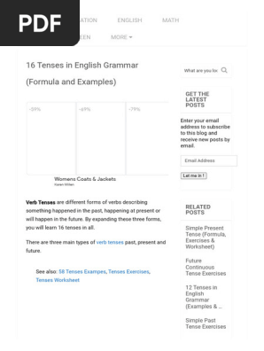 16 Tenses In English Grammar Formula And Examples 16 Tenses In English