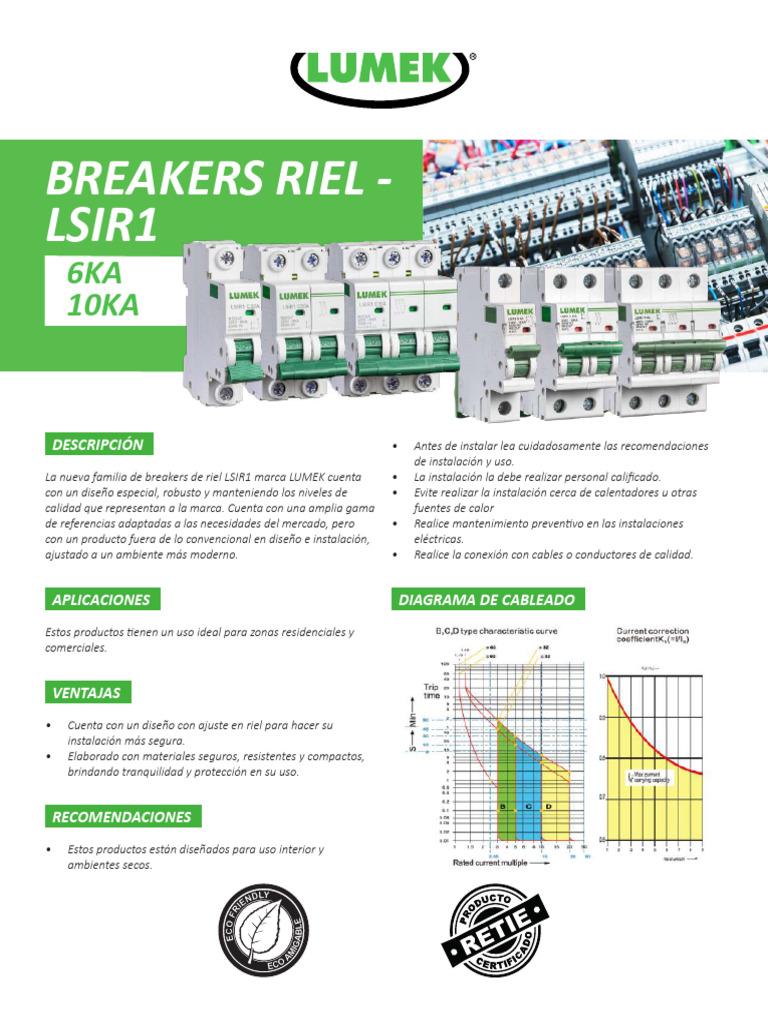 Termico2ficha Tecnica Breakers Riel | PDF | Ingenieria Eléctrica ...