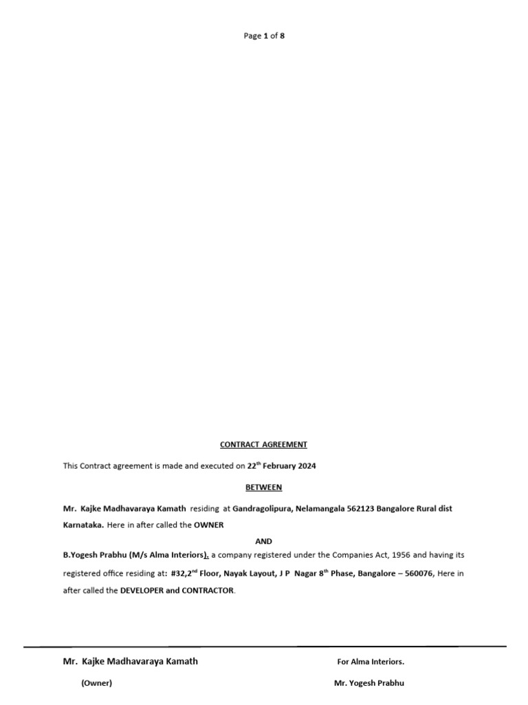 Construction Contract for Residential Building | PDF | Masonry | Wall
