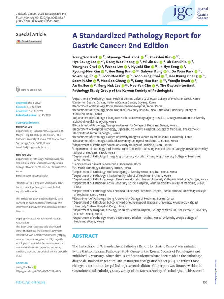 Report GC | PDF | Metastasis | Stomach