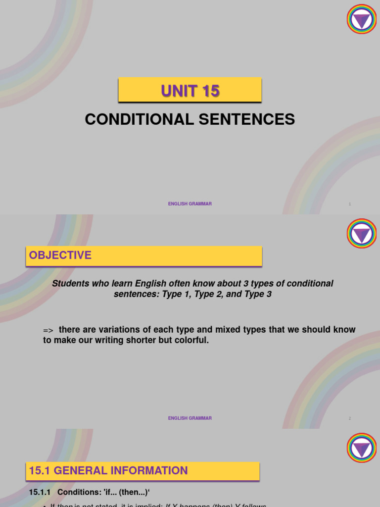 Unit 15 - Conditional Sentences | PDF | English Grammar | Language ...