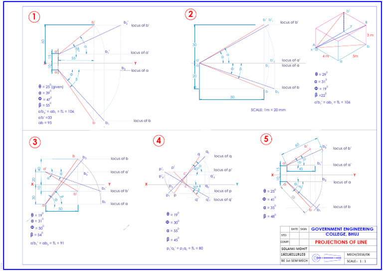 6 Projections of Lines | PDF