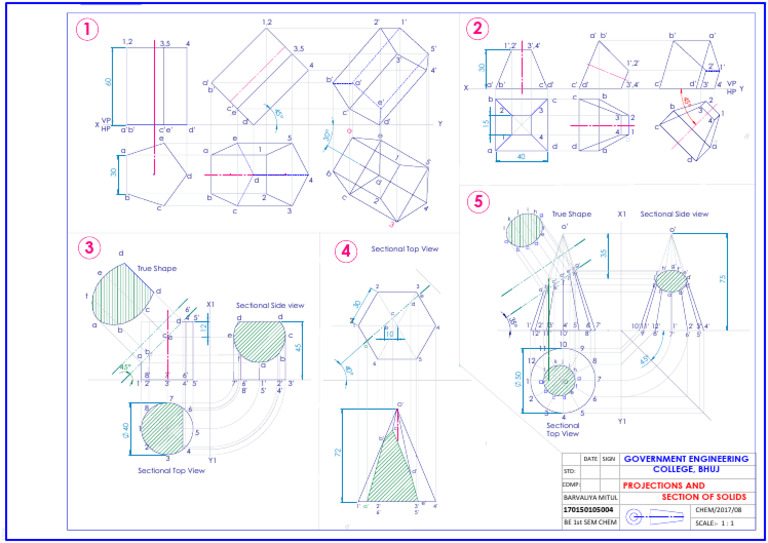 8 Projection and Section of Solid | PDF