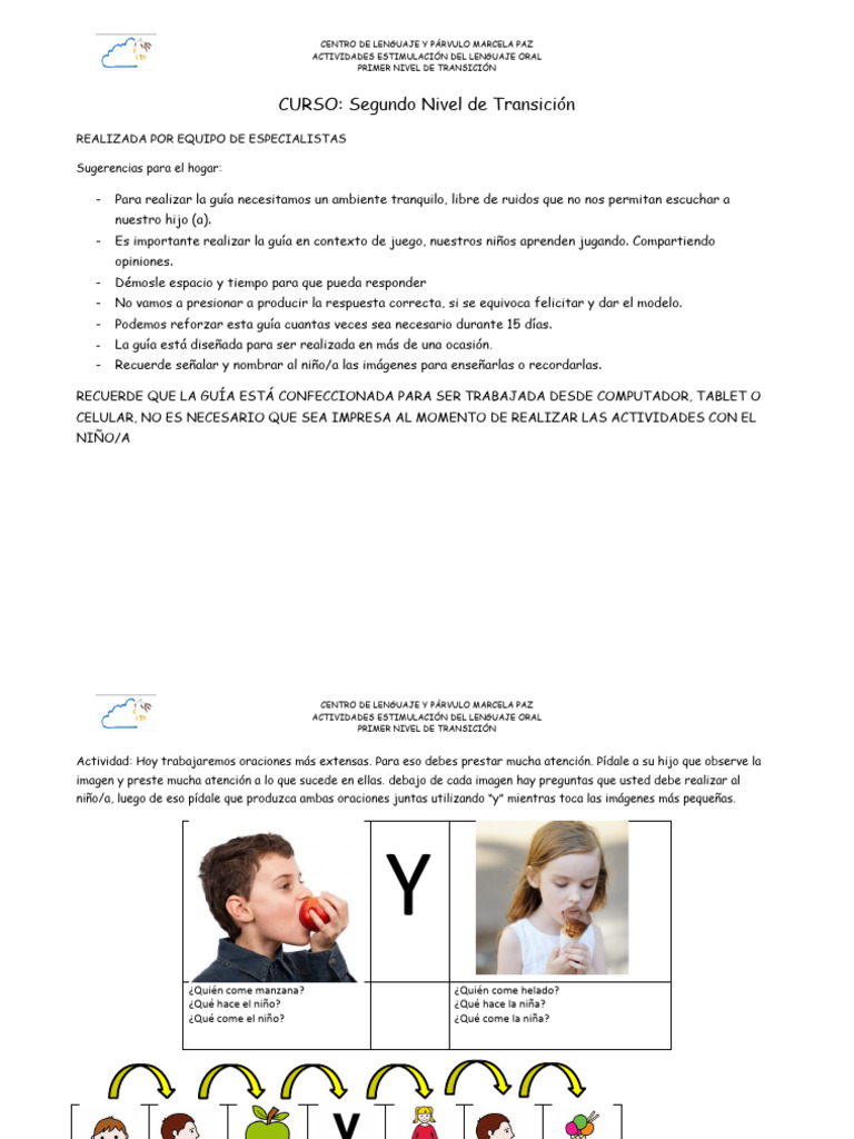 Actividades para Estimular el Lenguaje Oral | PDF | Educación de la ...