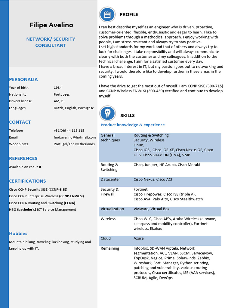 Network Security Consultant Profile | PDF | Computer Network | Cisco ...