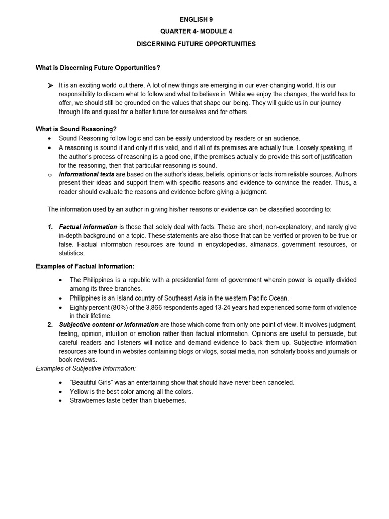 Understanding Sound Reasoning | PDF