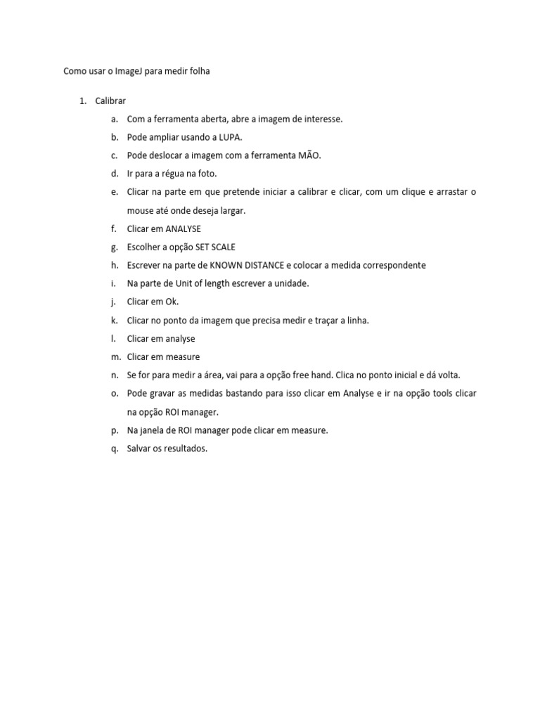 Medindo Folhas com ImageJ | PDF | Software de sistema | Programas