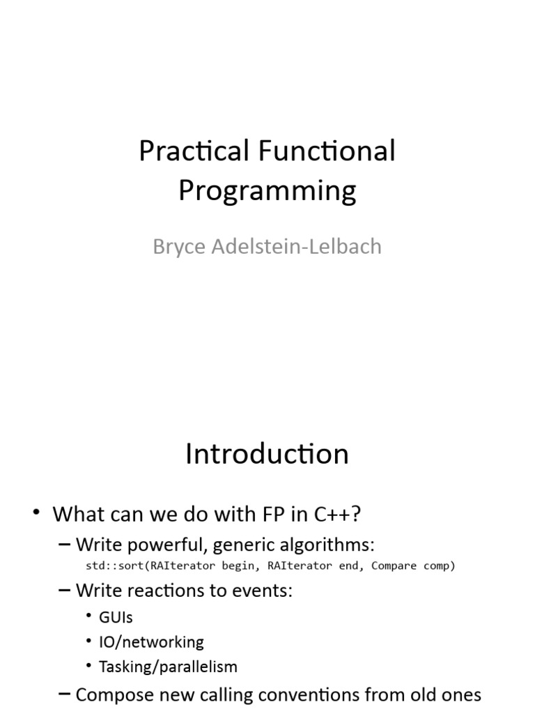 Functional Programming in C++ | PDF | Anonymous Function | Pointer ...