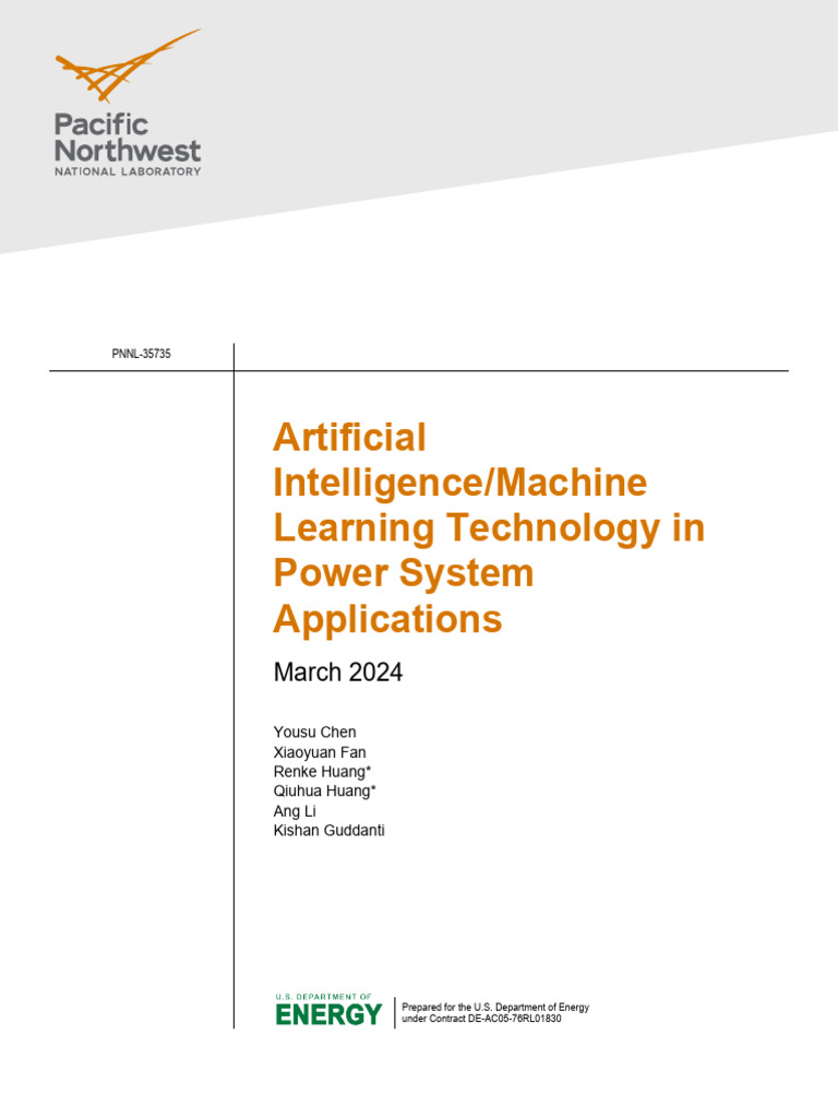 AI/ML in Power System Applications | PDF | Deep Learning | Machine Learning