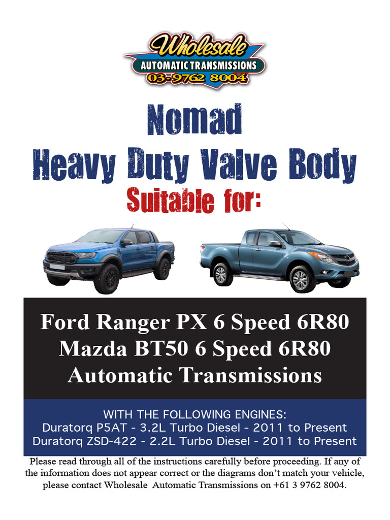 FORD Transmission 6R80 Lead Frame Replacement | PDF | Valve ...