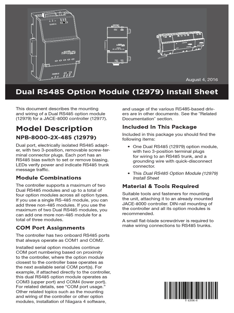 NPB-8000-2X-485 Module Installation Guide | PDF | Telecommunications ...