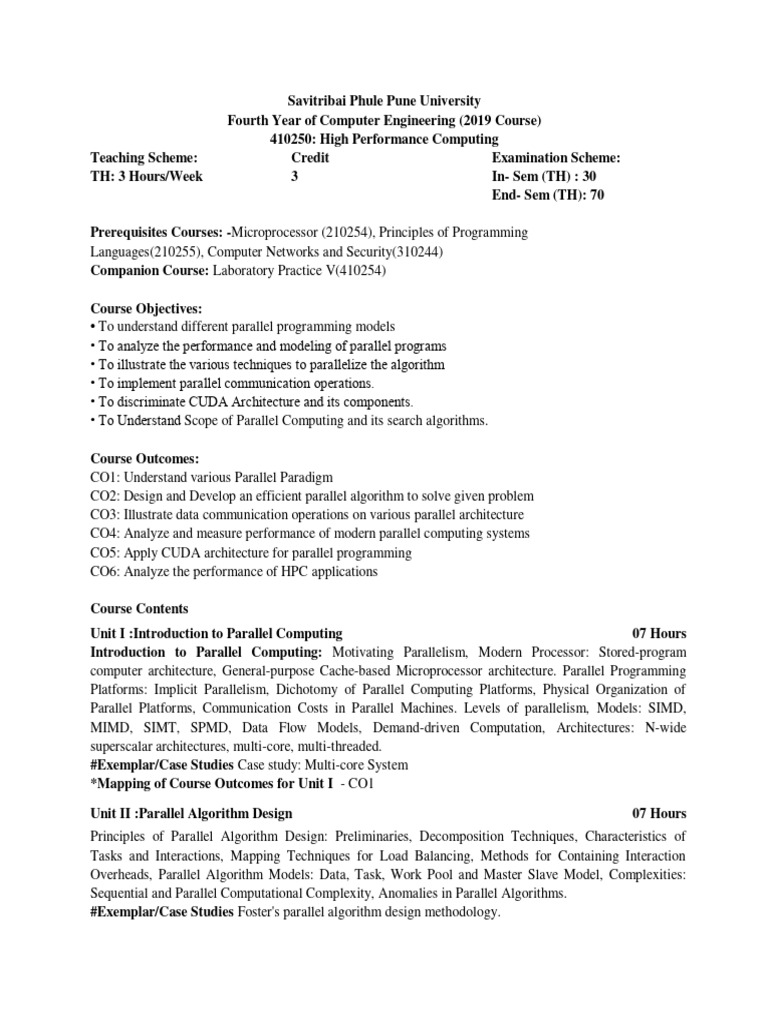 High Performance Computing Course Overview | PDF | Parallel Computing ...