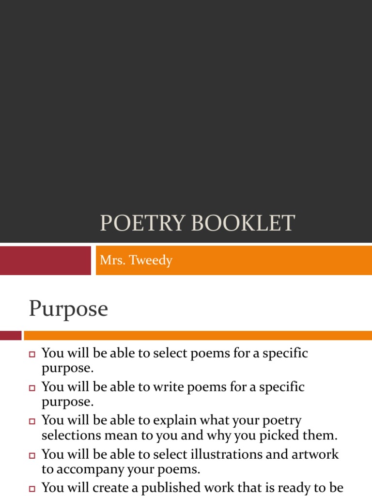 Create a Personalized Poetry Booklet | PDF | Poetry