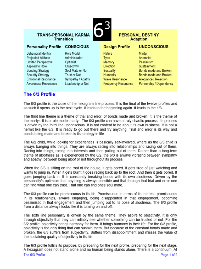 Understanding the 6/3 Profile Dynamics | PDF | Experience | Resonance