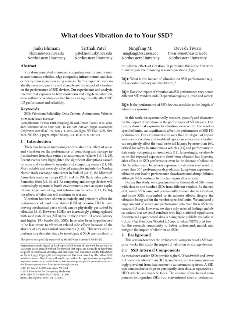 2019 Dac Ssd Vibration Pdf Solid State Drive Flash Memory