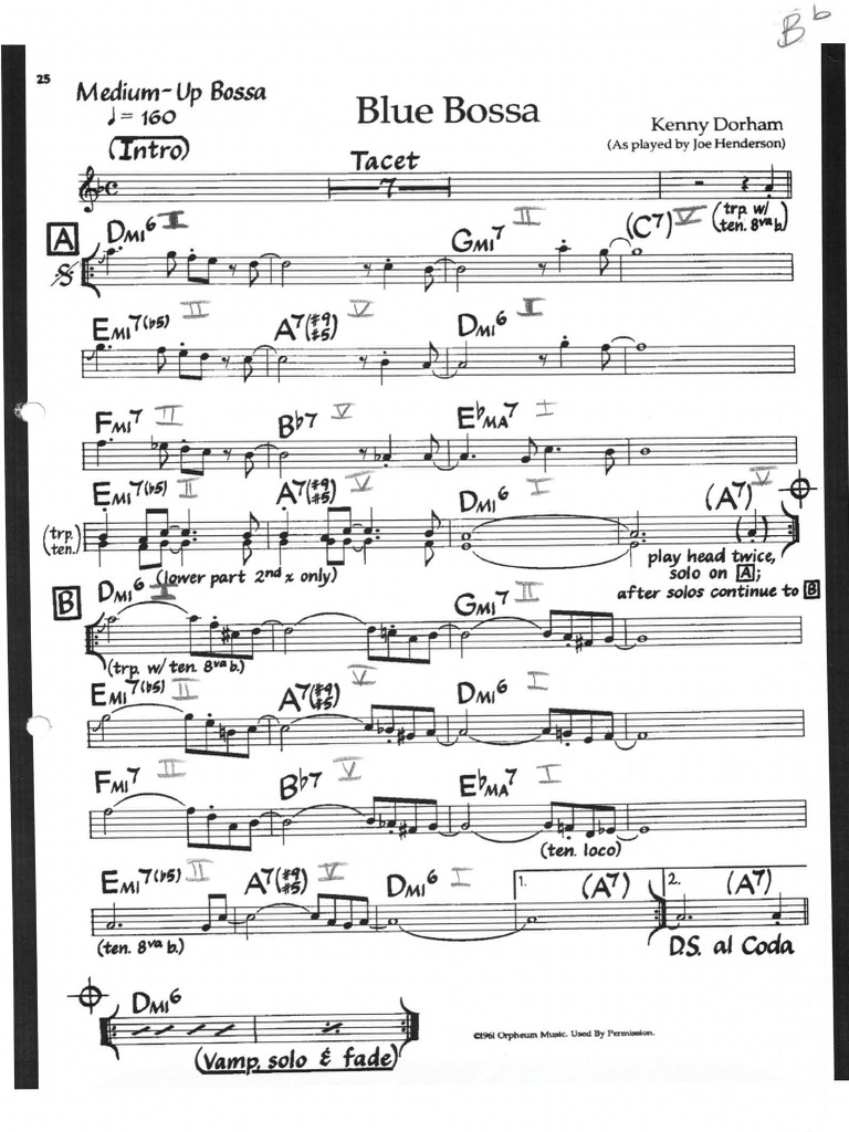 Blue Bossa BB Analyse PDF