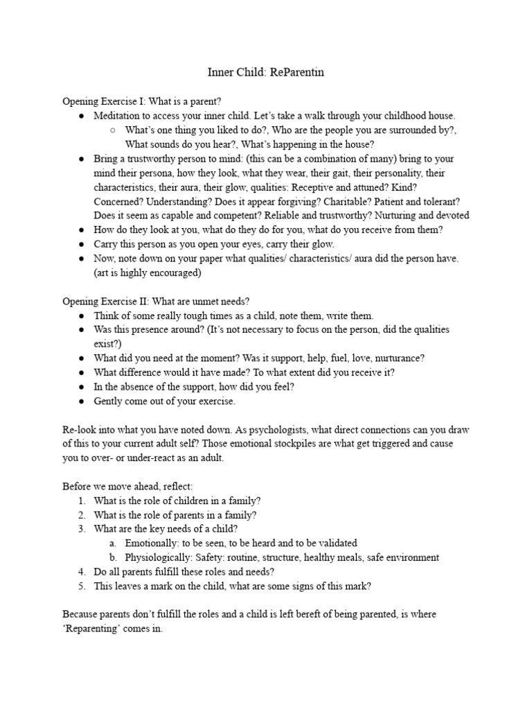 Inner Child - TheraPeers | PDF | Psychology | Behavioural Sciences