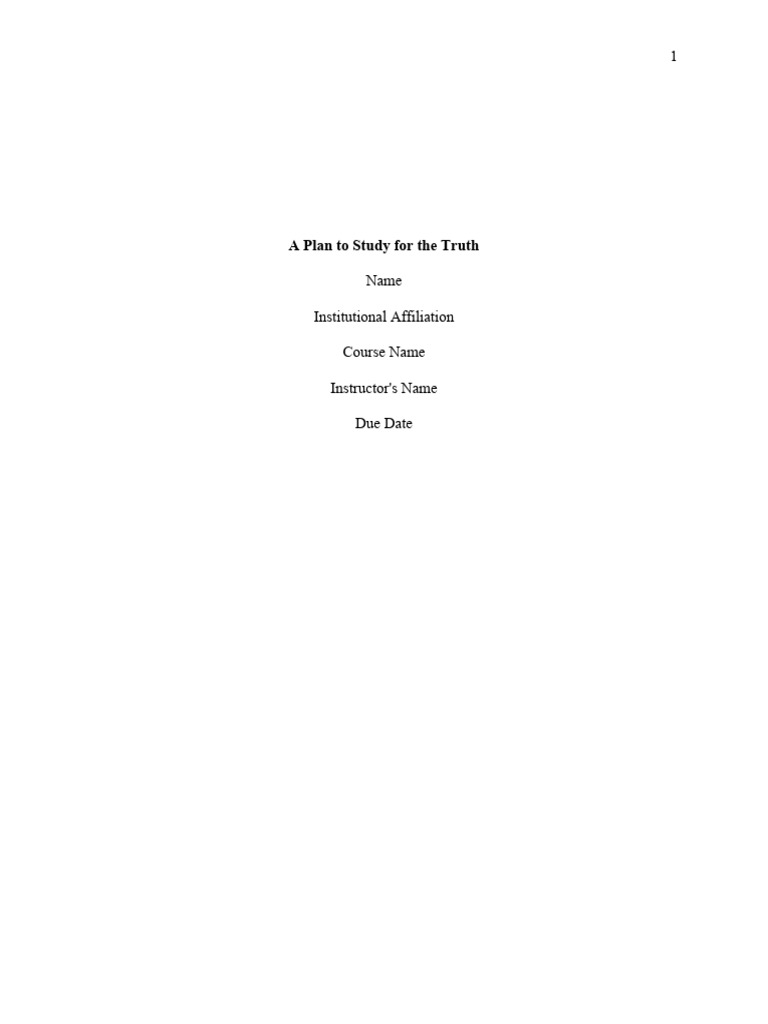 A Plan To Study For The Truth | PDF | Pain Management | Randomized ...