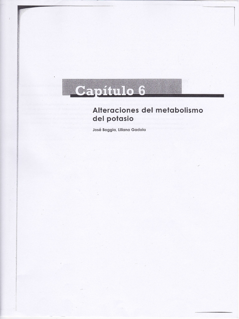 Alteraciones del metabolismo del potasio | PDF | Biología Celular ...