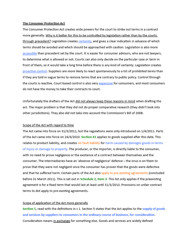 Consumer Protection Act Overview | PDF | Franchising | Legal Liability