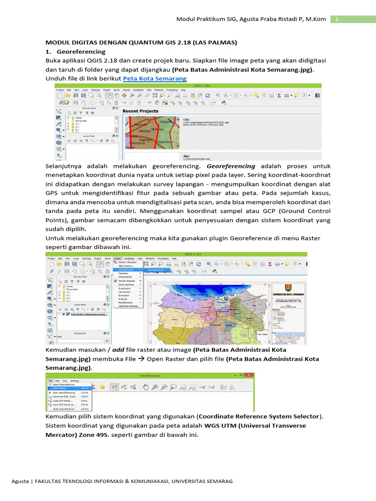 Georeferencing dan Digitasi Peta QGIS | PDF | Komputer
