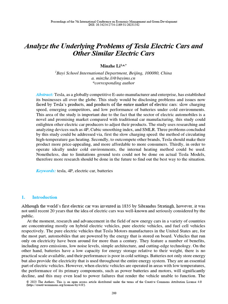 Tesla Electric Cars: Key Challenges Analyzed | PDF | Electric Car ...