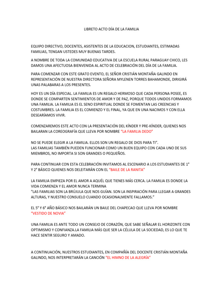 Celebración del Día de la Familia | PDF | Amor