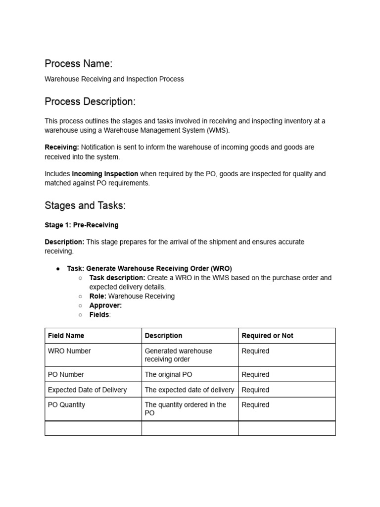 Warehouse Receiving & Inspection Guide | PDF | Warehouse | Computing
