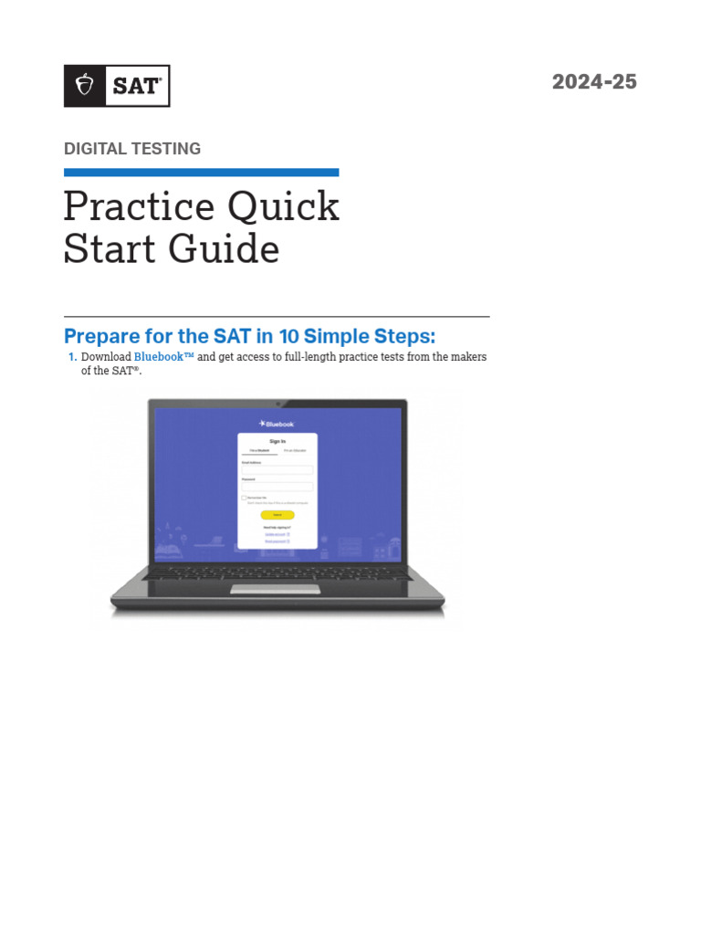 Sat Practice Quick Start Guide | PDF | Sat | Computing