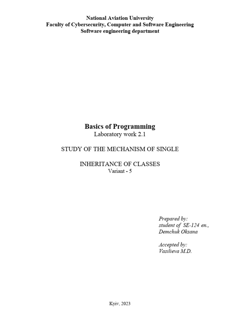 Report Lab 2.1 | PDF | Inheritance (Object Oriented Programming ...