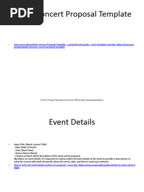 Music Concert Proposal Template Free