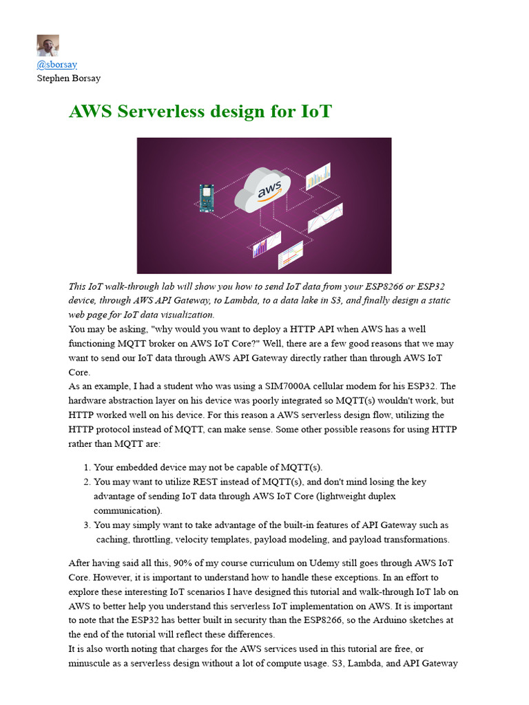 AWS Serverless Design For IoT | PDF | Internet Of Things | Internet ...