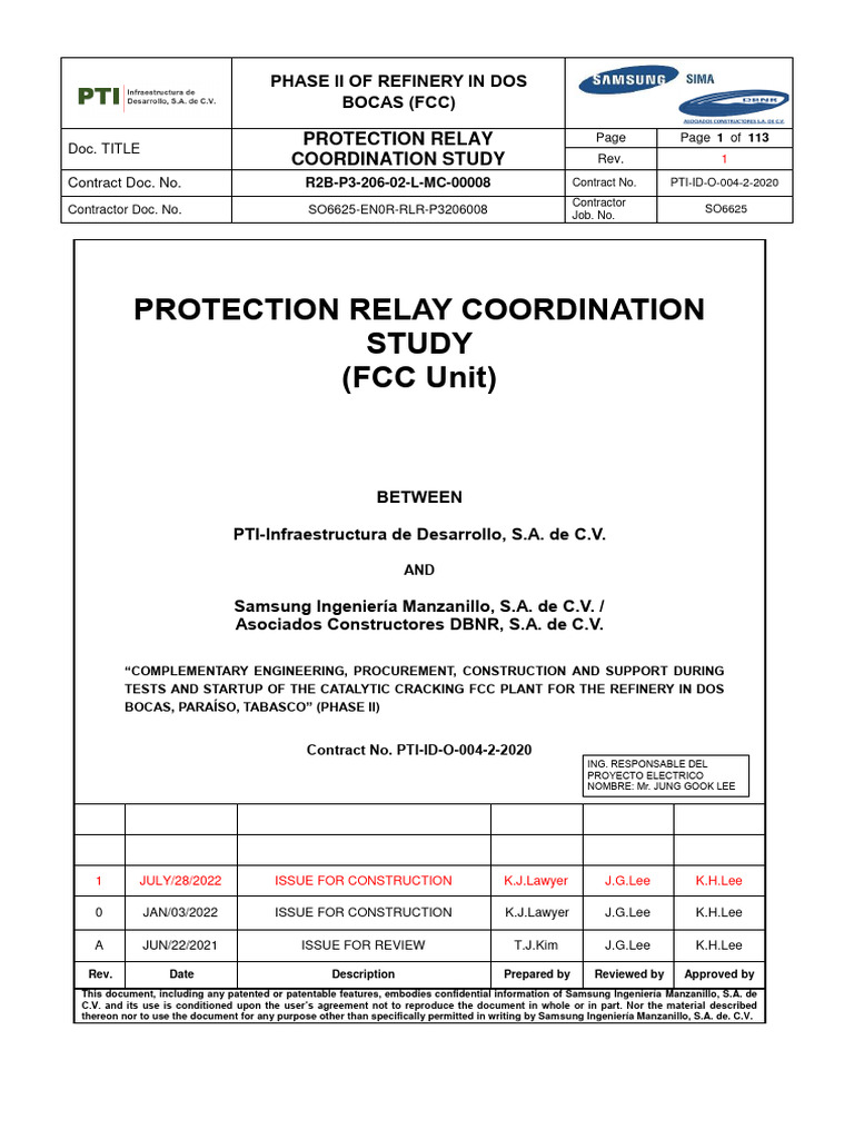 R2B P3 206 02 L MC 00008 - 1 - Protection Relay Coordination Study (FCC ...