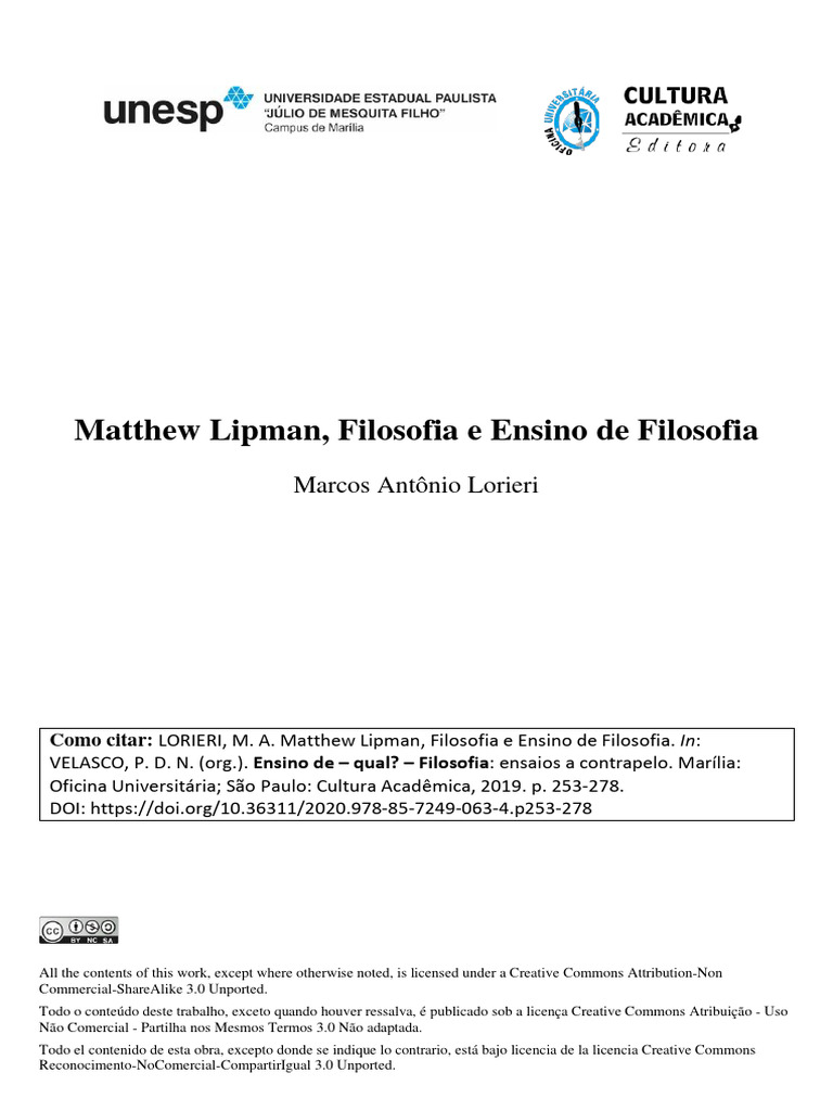ensino-de-filosofia-com-matthew-lipman-pdf-pensamento-conhecimento