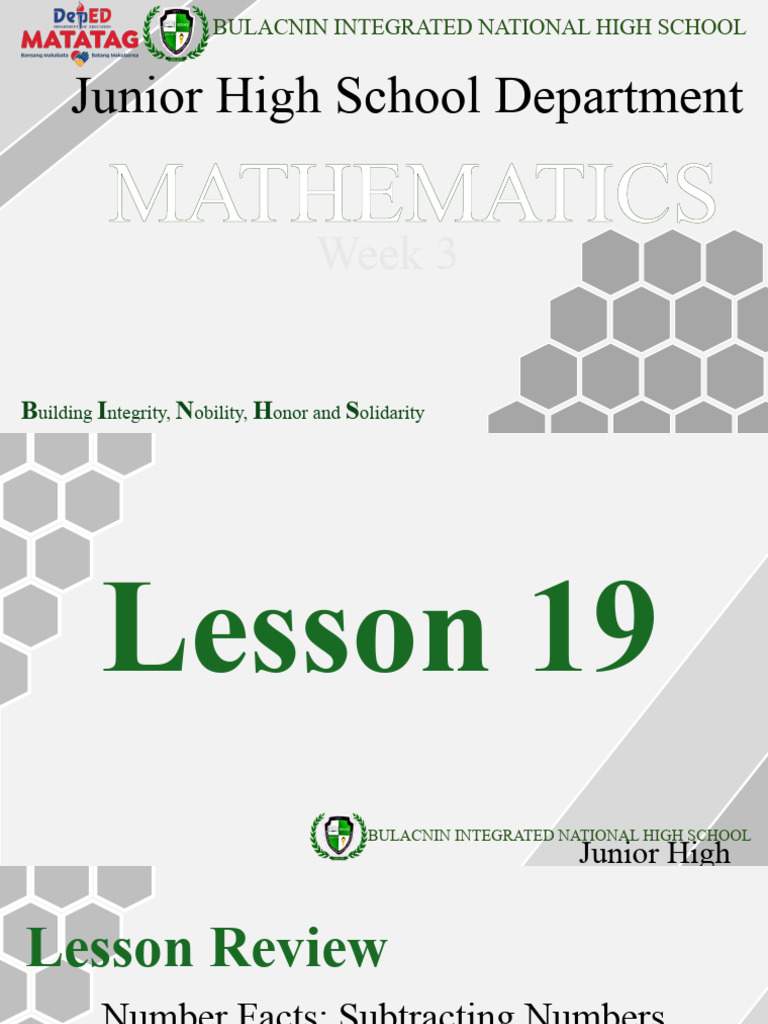 Subtracting Numbers: Lessons 19-21 | PDF