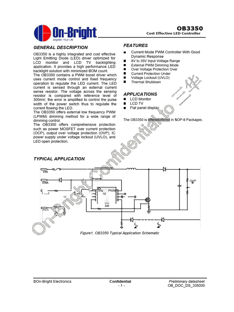 OB On Bright Elec OB3350CPA - C81098 | PDF | Light Emitting Diode ...