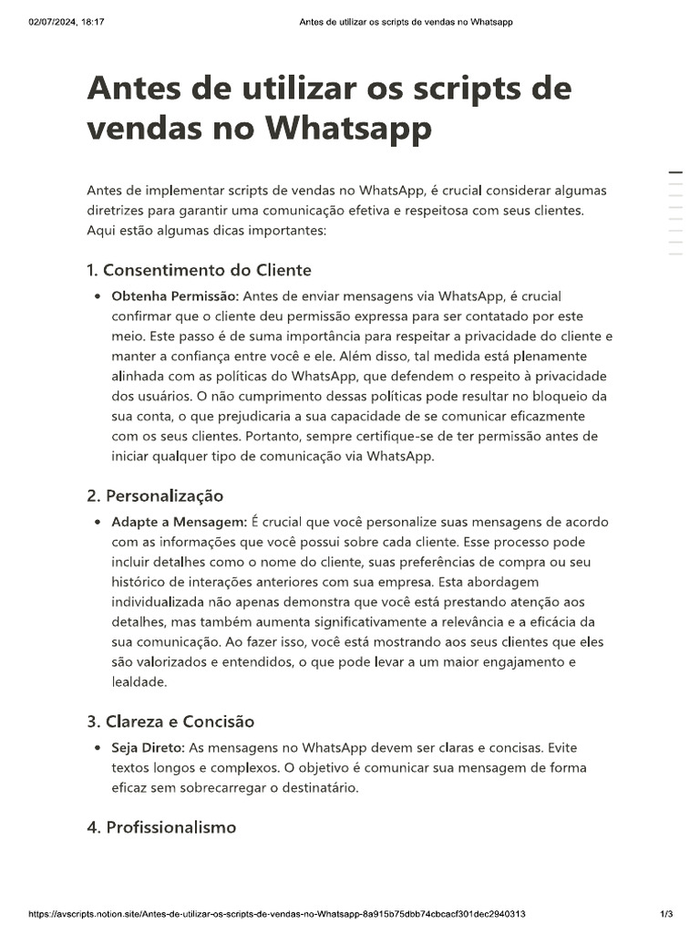 Antes De Utilizar Os Scripts De Vendas No Whatsapp Pdf