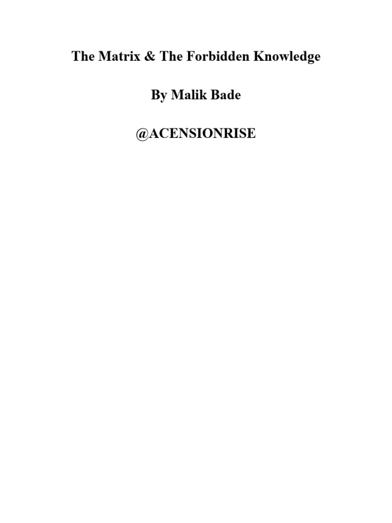 The Matrix and Forbidden Knowledge | PDF | Conformity | Reality