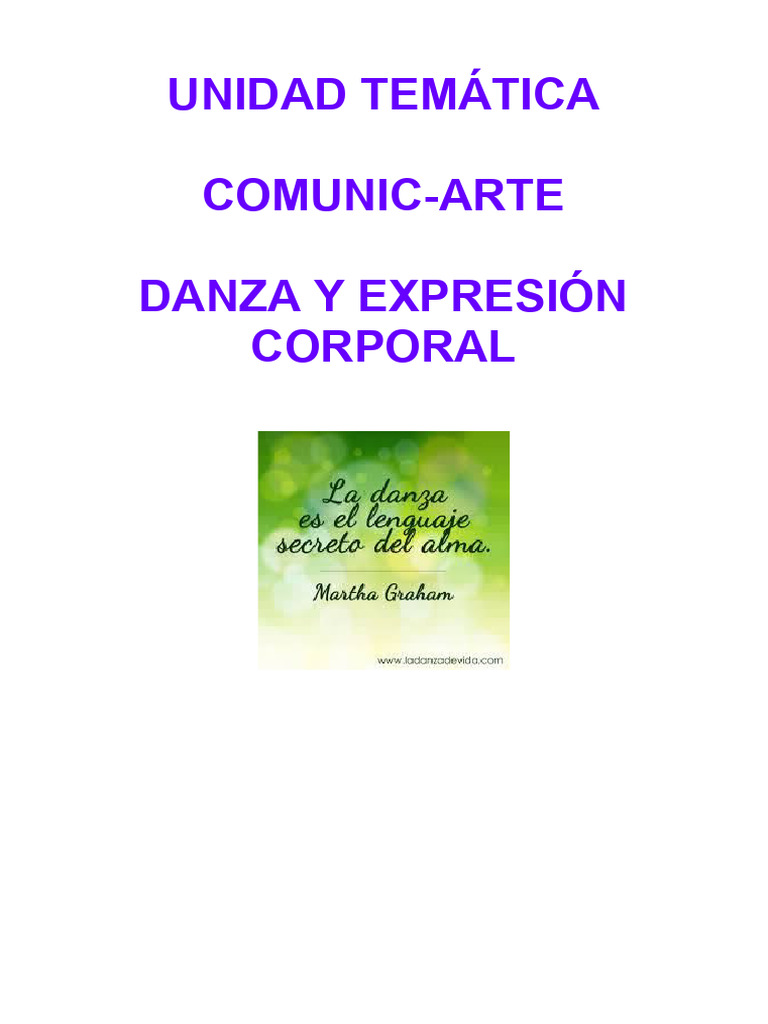 Danza y Expresión Corporal | PDF | Bailes | Experiencia
