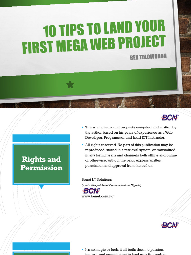 10 Tips To Land Your First Mega Web Project (FREE) | PDF | Mindset ...