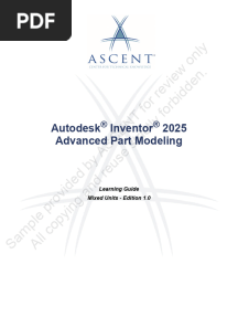 Autodesk Inventor 2025 Advanced Part Modeling