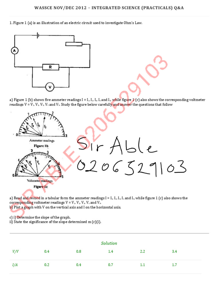 WASSCE 2012 Integrated Science Practical Q&A | PDF | Arm | Soil