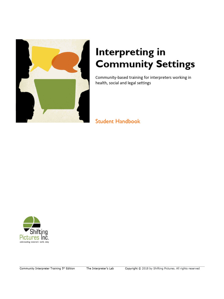 Community Interpreter Training Handbook | PDF | Nonverbal Communication ...