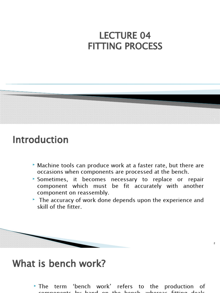 Lecture 04 Fitting Process Pdf Building Materials Tools