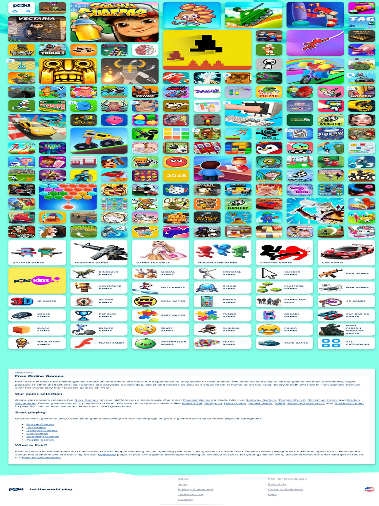 Explore Free Games on Poki | PDF | Video Game Gameplay | Video Game ...