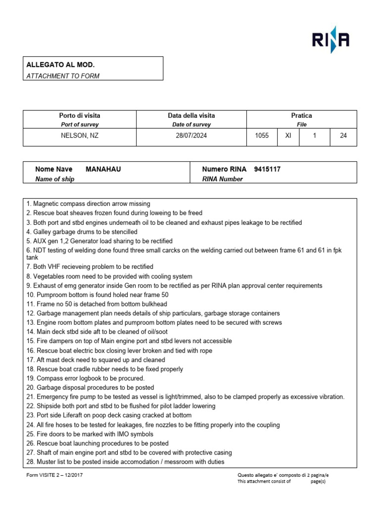 Ship Inspection Report | PDF | Ships | Shipping