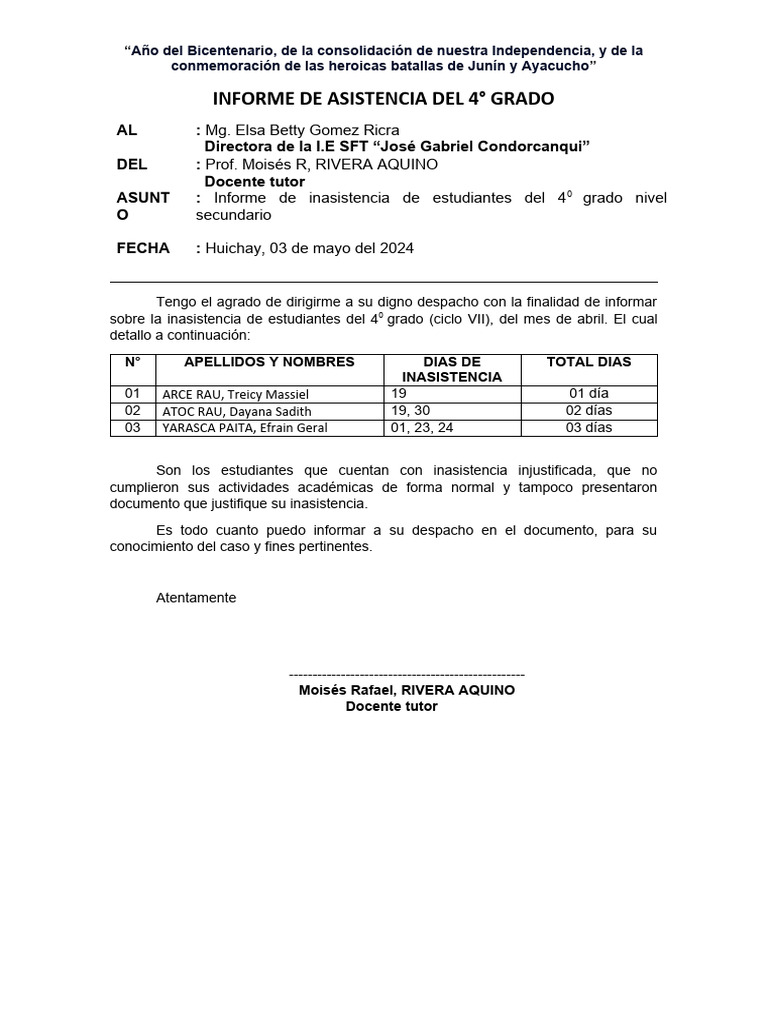 Informe de Asistencia Estudiantes 2024 | PDF | Ecuaciones | Probabilidad