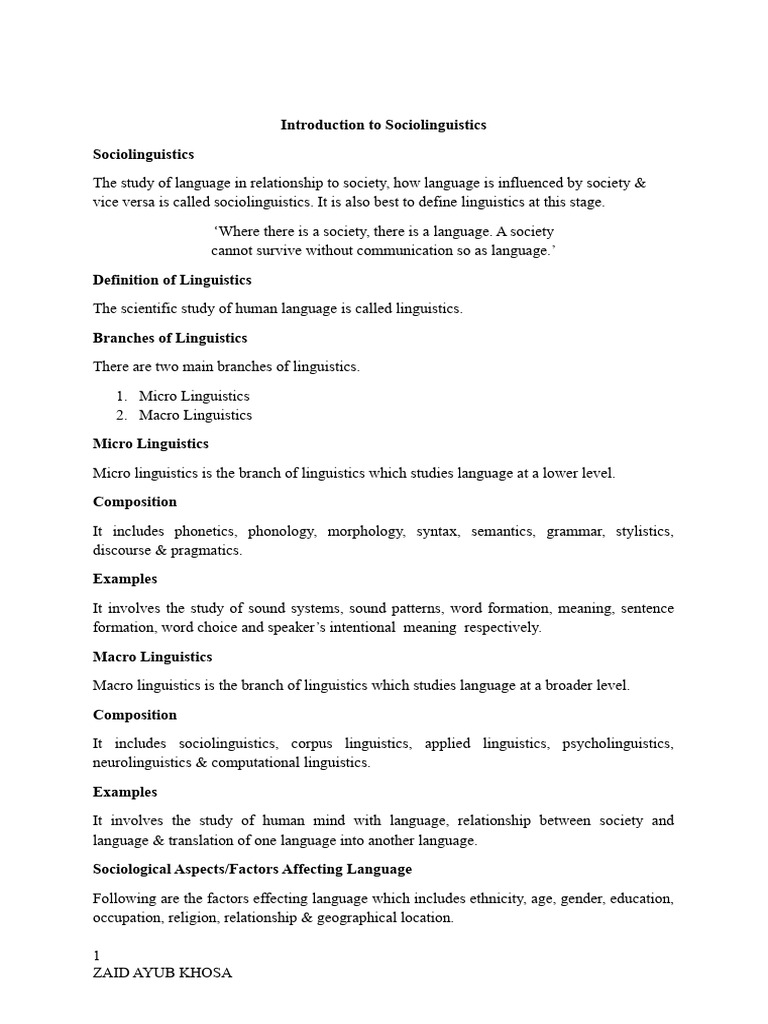 Understanding Sociolinguistics Basics | PDF | Linguistics ...
