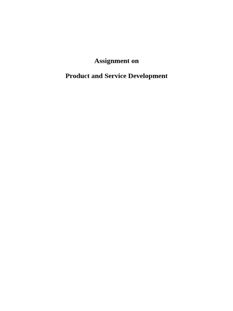 Assignment On Product and Service Development | PDF | Marketing ...